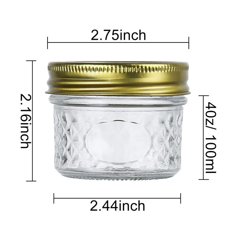 Encheng 4 oz Glass Jars With Lids And Bands,Small Canning Jars For Caviar,Herb,Jelly,Jams,Mini Wide Mouth Mason Jars For Kitchen Storage Preserving Food And Party Favors 40 Pack - Image 2